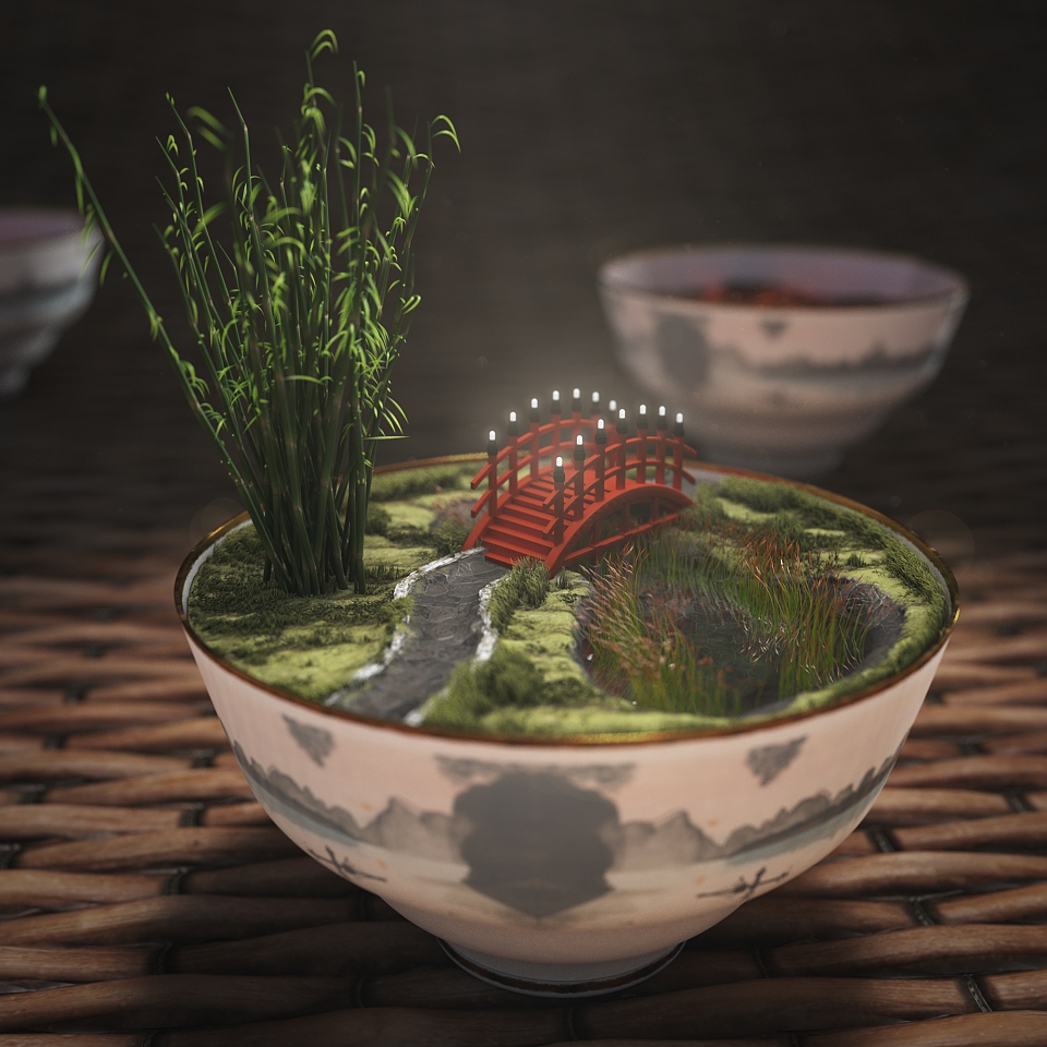 Chineese garden in a bowl